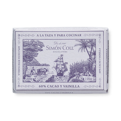 Schokolade : Trinkschokoladetafel Vanille 60% 200g