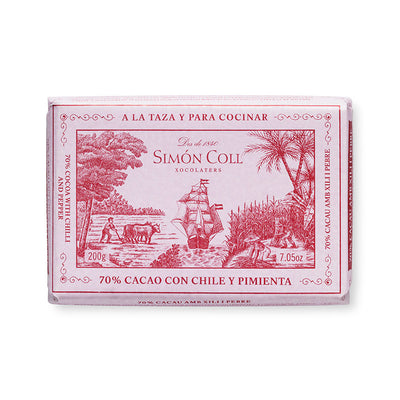 Schokolade : Trinkschokoladetafel Piment & Pfeffer 70% 200g