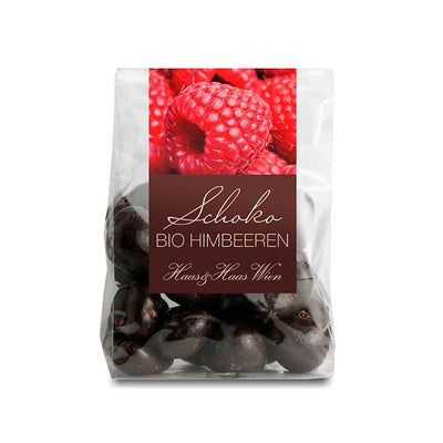 Confiserie : Bio Schoko Himbeeren in Zartbitterschokolade 100g