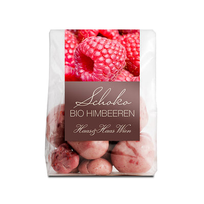 Confiserie : Bio Schoko Himbeeren in Beerenschokolade 100g