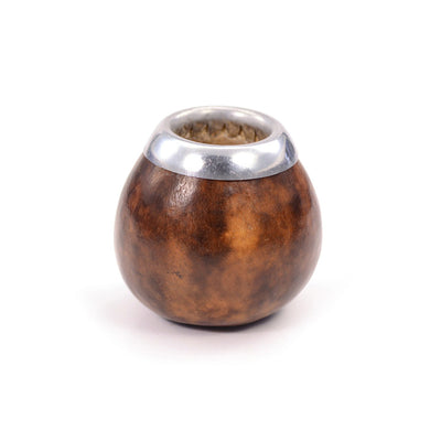 Teezubehör : Kalebasse braun, verschiedene Marmorierungen